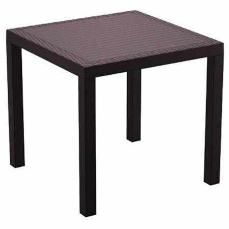 FINE-LINE 31 in. Orlando Resin Wickerlook Square Dining Table, Brown FI215610
